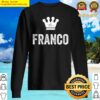 franco the king crown name design for men called franco sweater