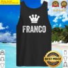 franco the king crown name design for men called franco tank top