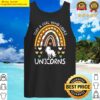 funny just a girl who loves unicorns rainbow leopard tank top