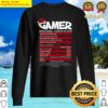gamer nutritional facts christmas santa hat video game funny sweater