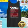 gamer nutritional facts christmas santa hat video game funny tank top