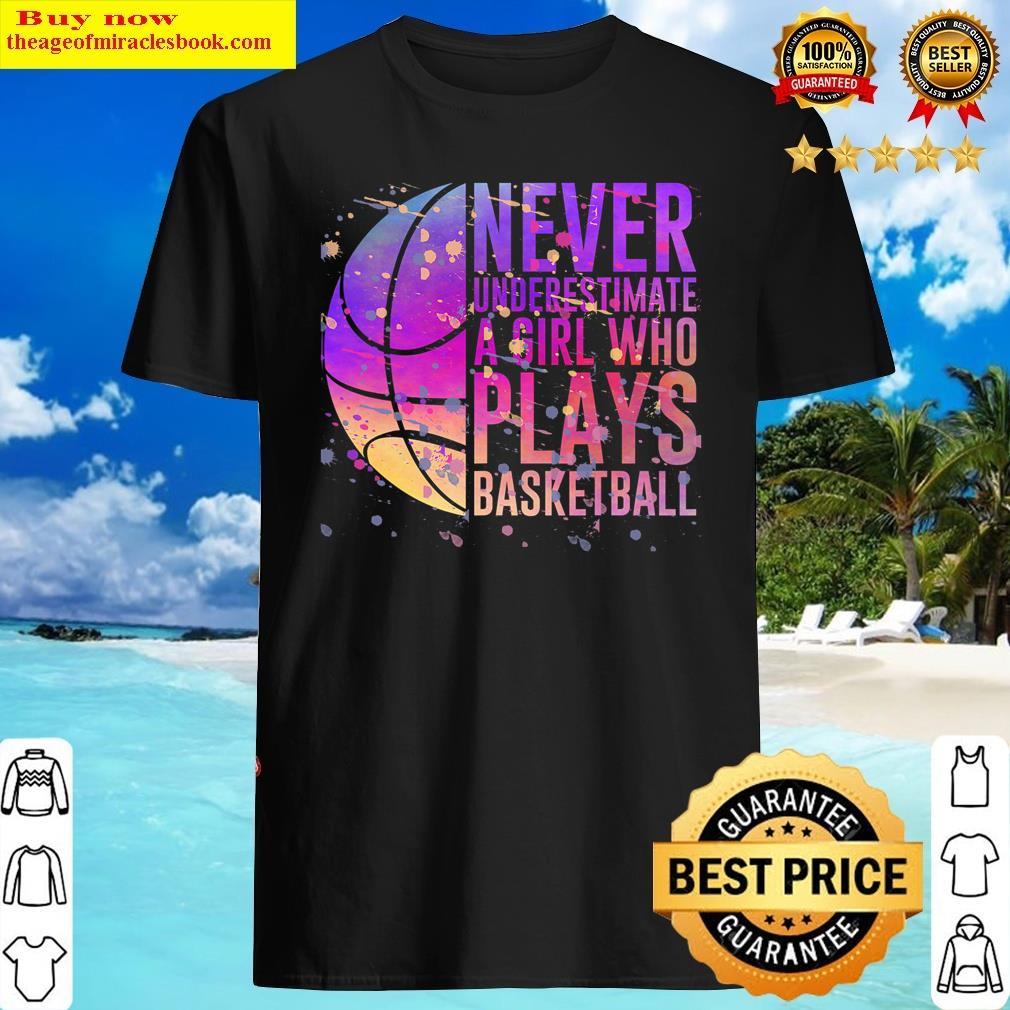 Hoops Girls Never Underestimate A Girl Who Plays Basketball T-shirt Shirt