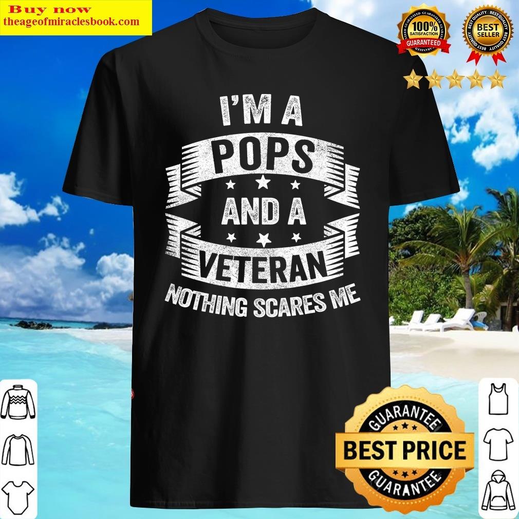 Mens Fun Veteran Pops Shirts For Men, Grandpa Shirt Fathers Day T-shirt Shirt