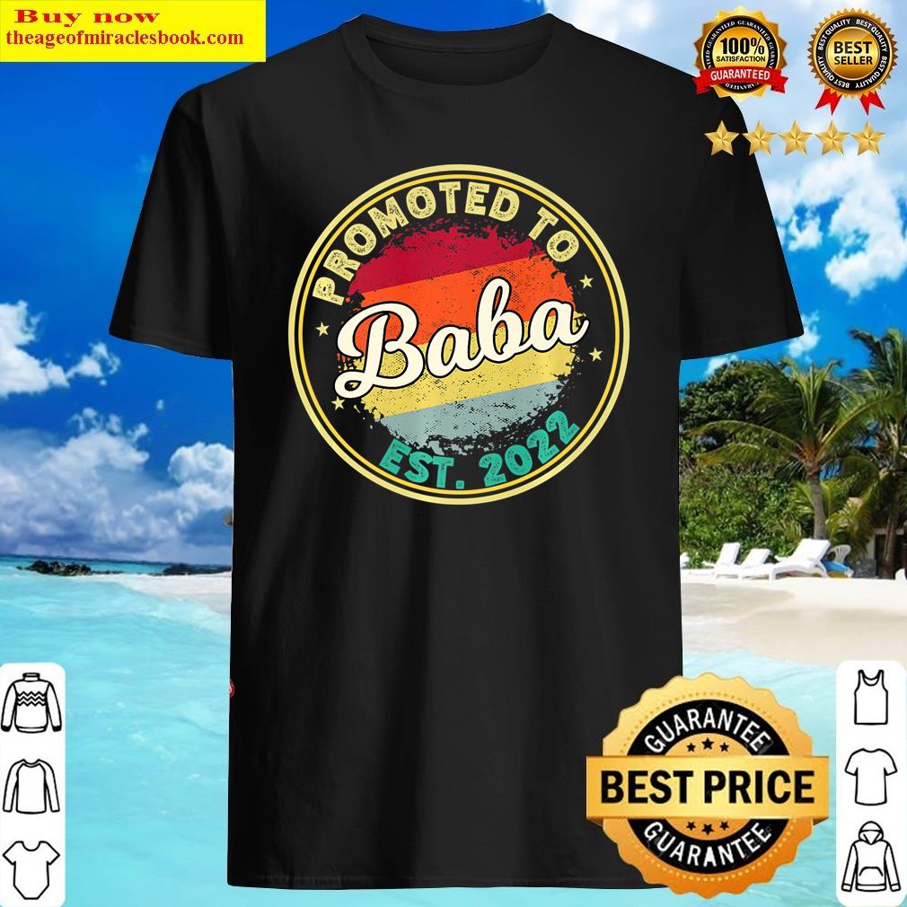 Mens Promoted To Baba 2022 Vintage Retro First Time Premium Shirt