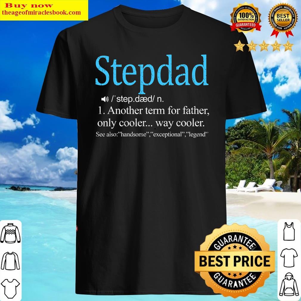 Mens Stepdad Definition Retro Christmas Fathers Day Father Men Shirt