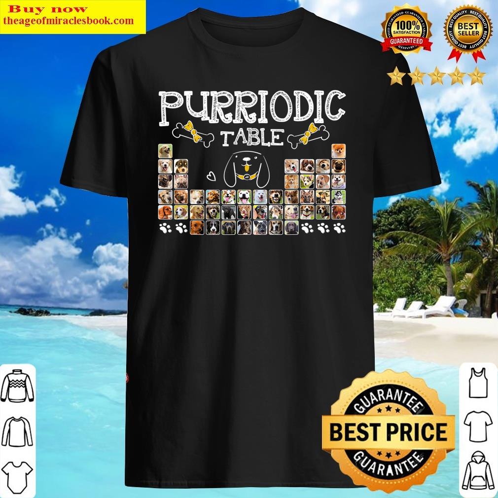 Purriodic Table Dog Funny Dog Chemistry Table Of Elements Shirt