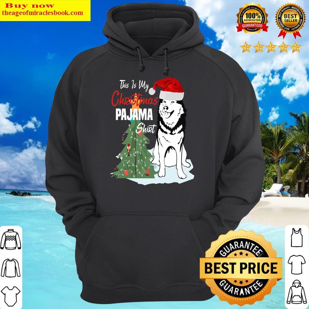 this is my christmas pajama funny husky dog lover essential hoodie
