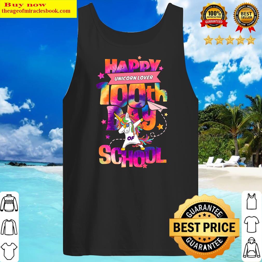 unicorn 100 days of school celebration outfit for boys girls tank top