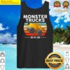 vintage monster truck dog are my jam retro sunset gifts tank top