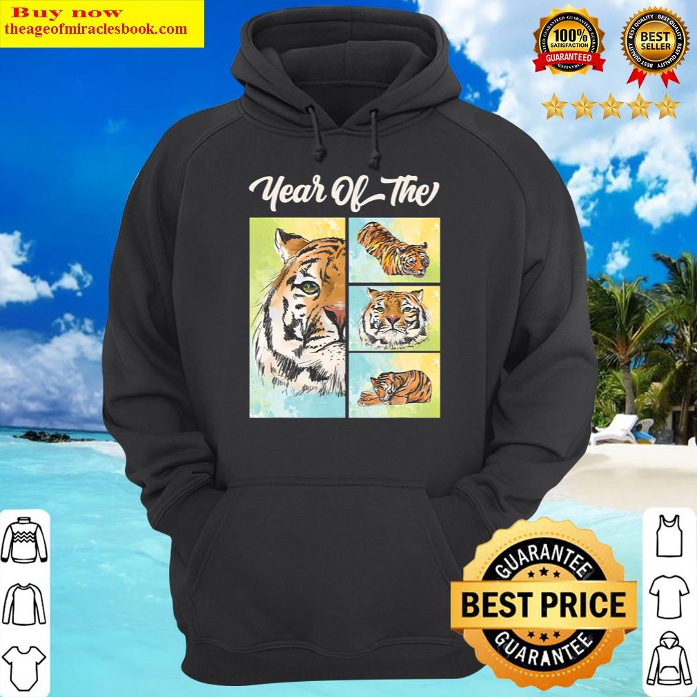 Water Color Tiger Head Art 2022 Year Of The Tiger Zodiac Shirt Hoodie