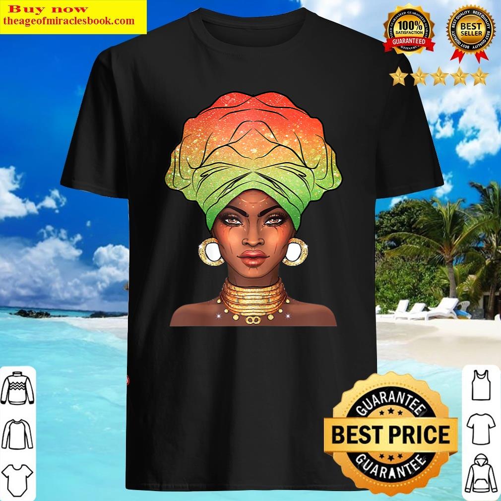 Womens Ankara African Queen Rasta Empress Black Girl Magic T-shirt Shirt