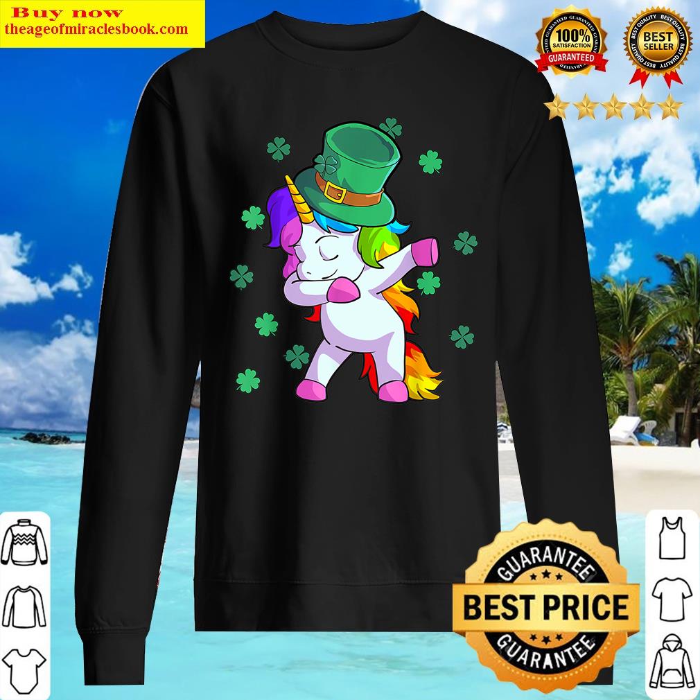 Unicorn St Patricks Day Shirt Toddler Girl Kids Shamrock Shirt Sweater