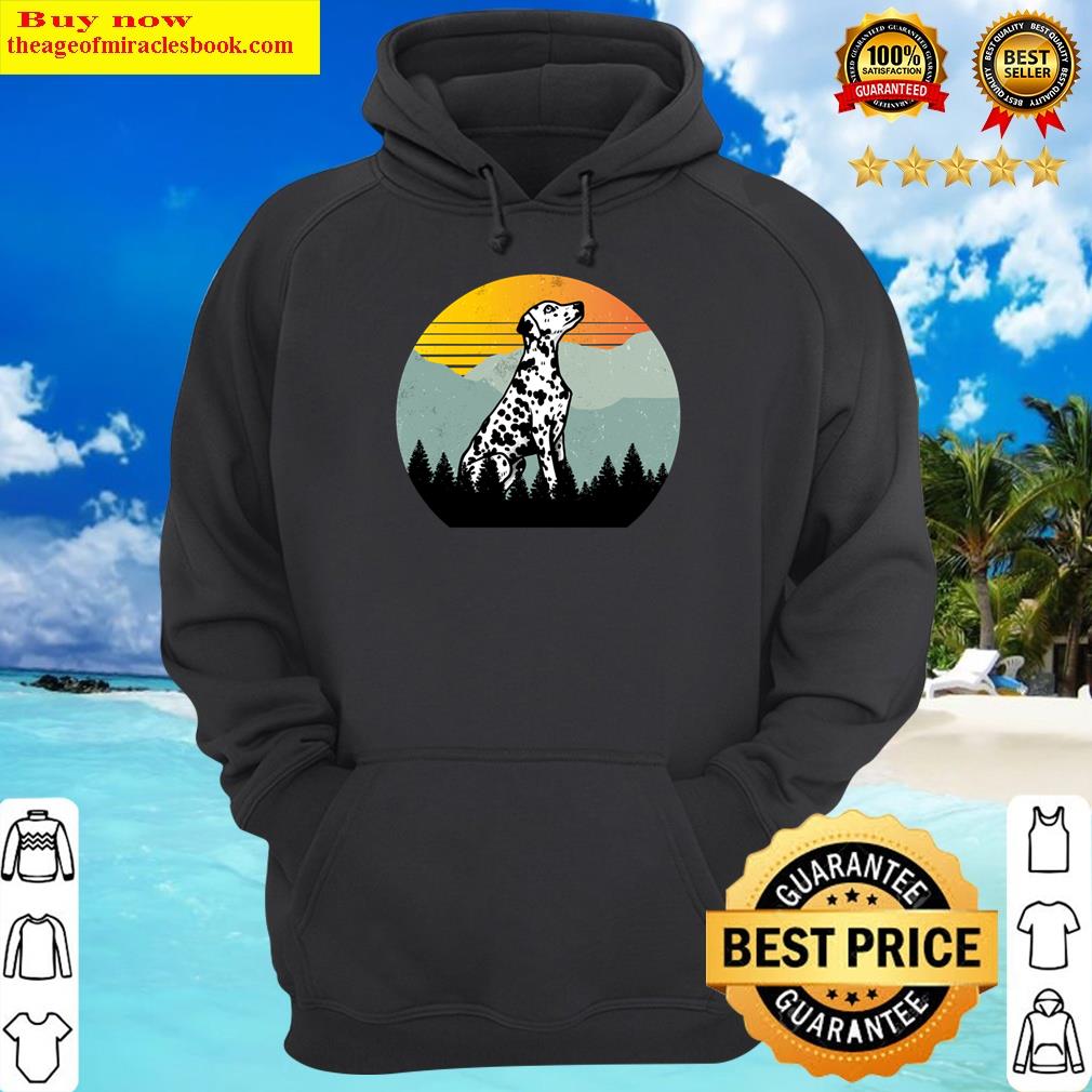 vintage retro sun dalmatian dog gift hoodie