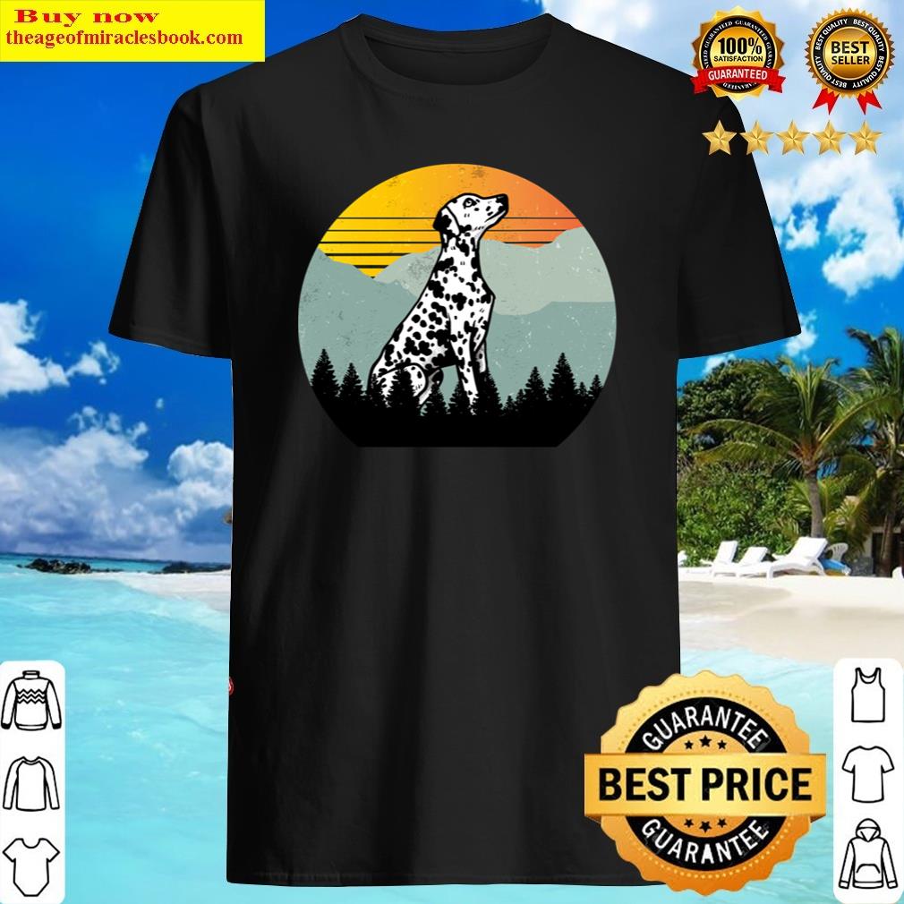 Vintage Retro Sun Dalmatian Dog Gift Shirt