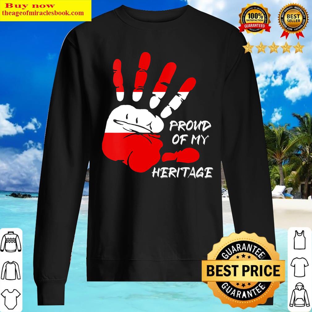 Womens Austria Flag Colours Hand Finger Pride Herbal Shirt Sweater