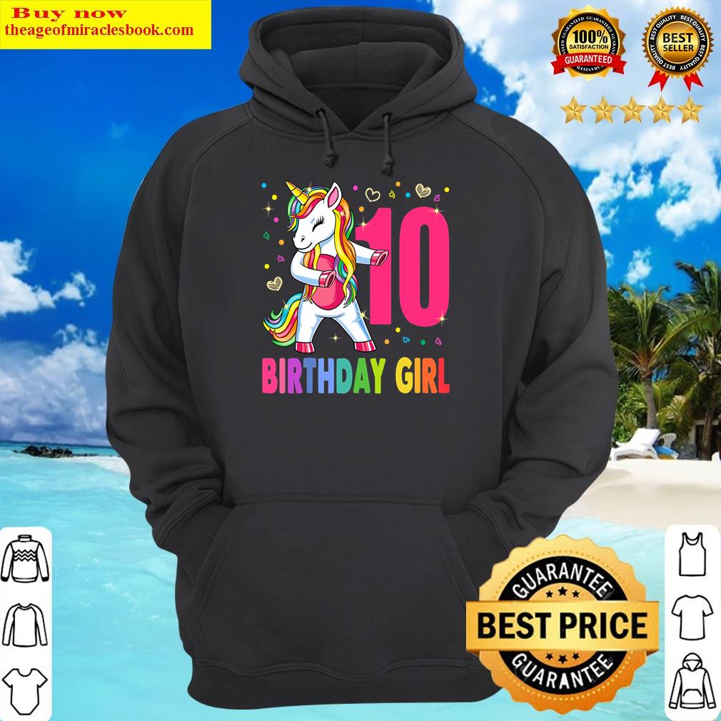 10 Years Old Unicorn Flossing 10th Birthday Girl Unicorn Shirt Hoodie