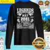 21st birthday gift for legends born may 2001 21 years old sweater