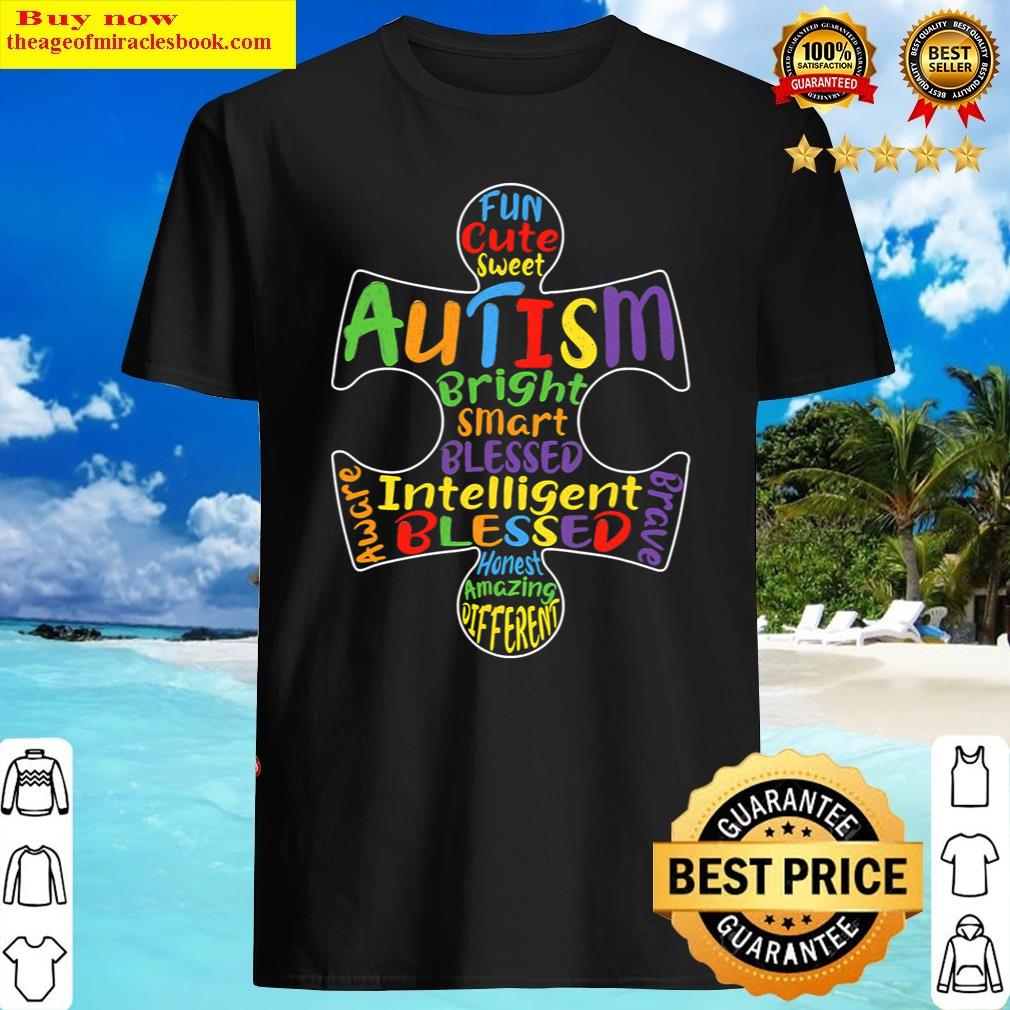 Autism Awareness Heart Blessed Men Kids Child Autistic Shirt