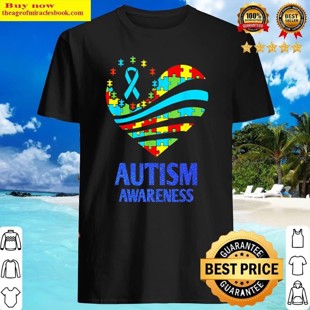 Autism Awarenesss H Eart Su Pport Autistic Month Shirt