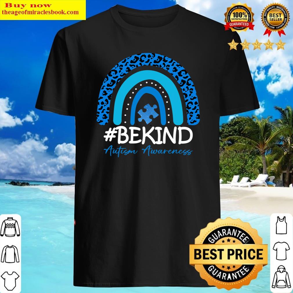 Be Kind Autism Awareness Girls Leopard Rainbow Print Shirt