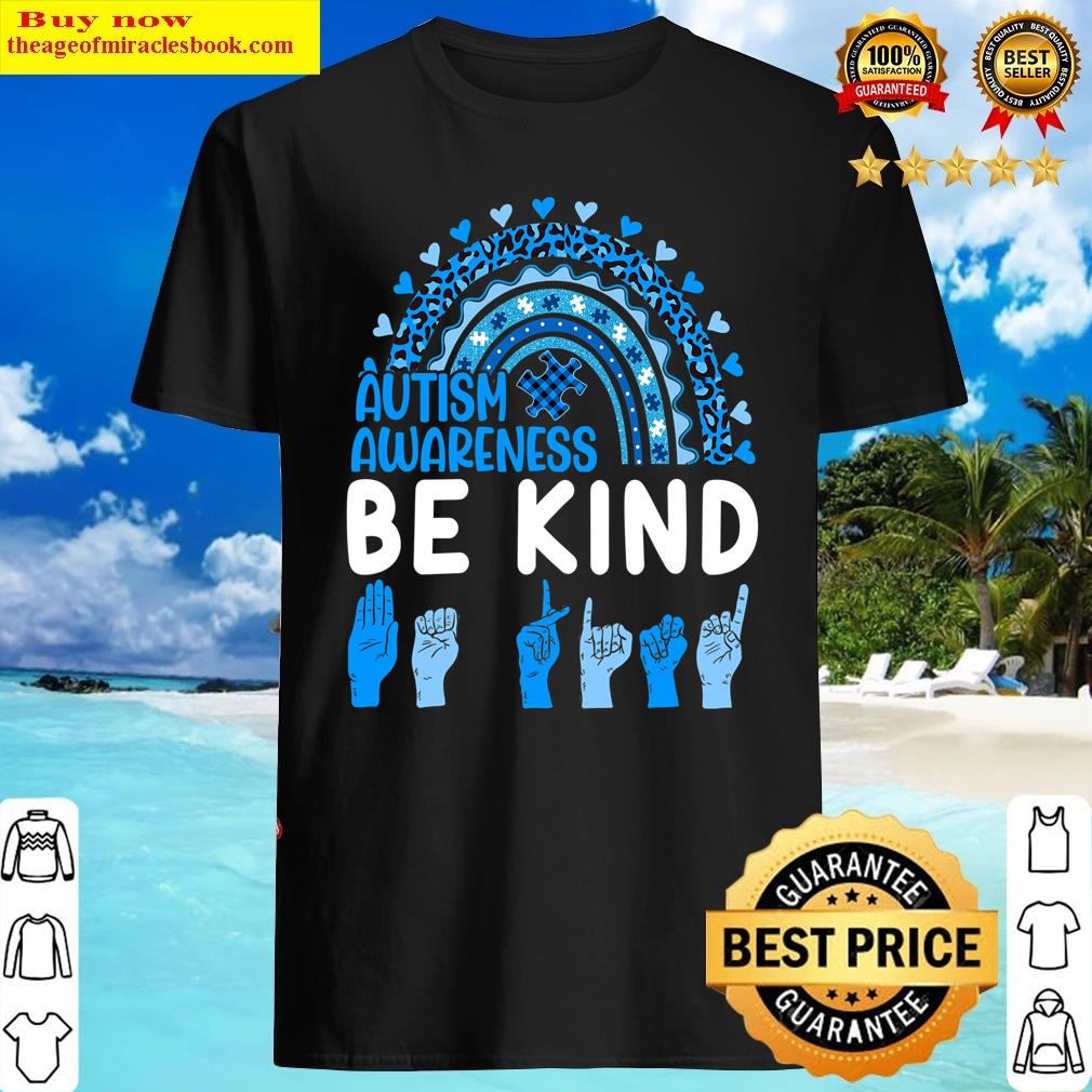 Be Kind Autism Awareness Rainbow Trendy Girls Leopard Shirt