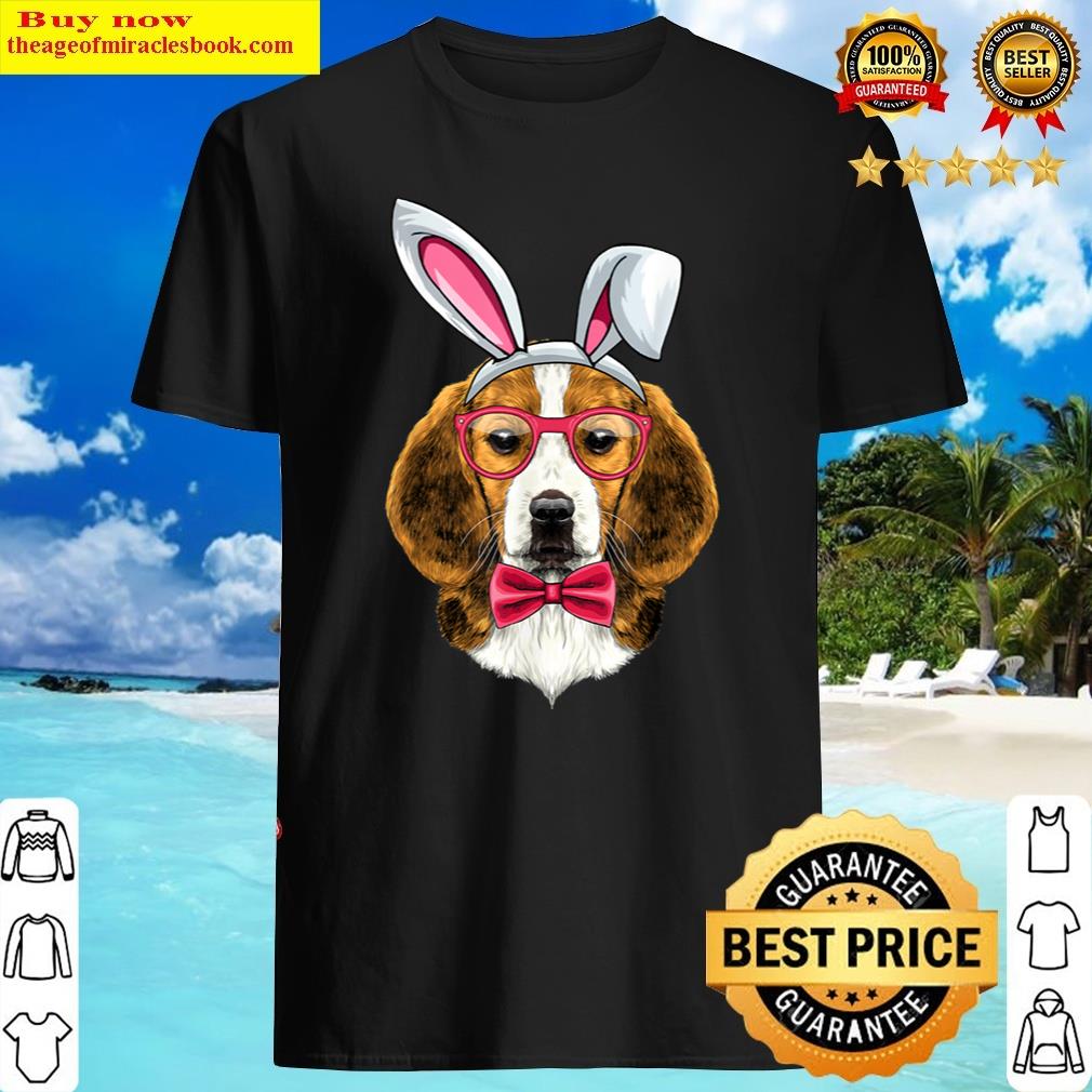Beagle Bunny Ears Glasses Eggs Cute Easter Dog Owner Lover Essential Shirt