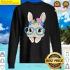 bunny face with sunglasses for girls kids easter day sweater