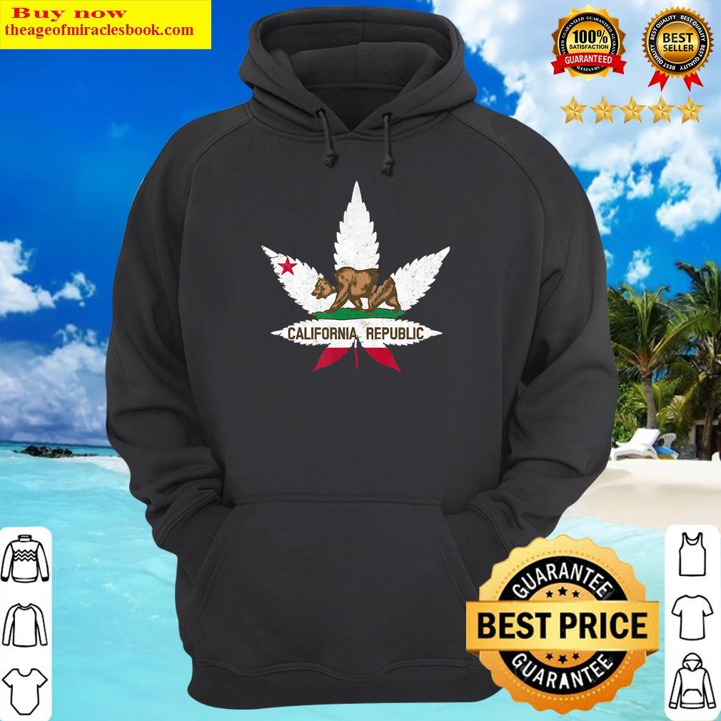 california flag marijuana leafweed tee hoodie