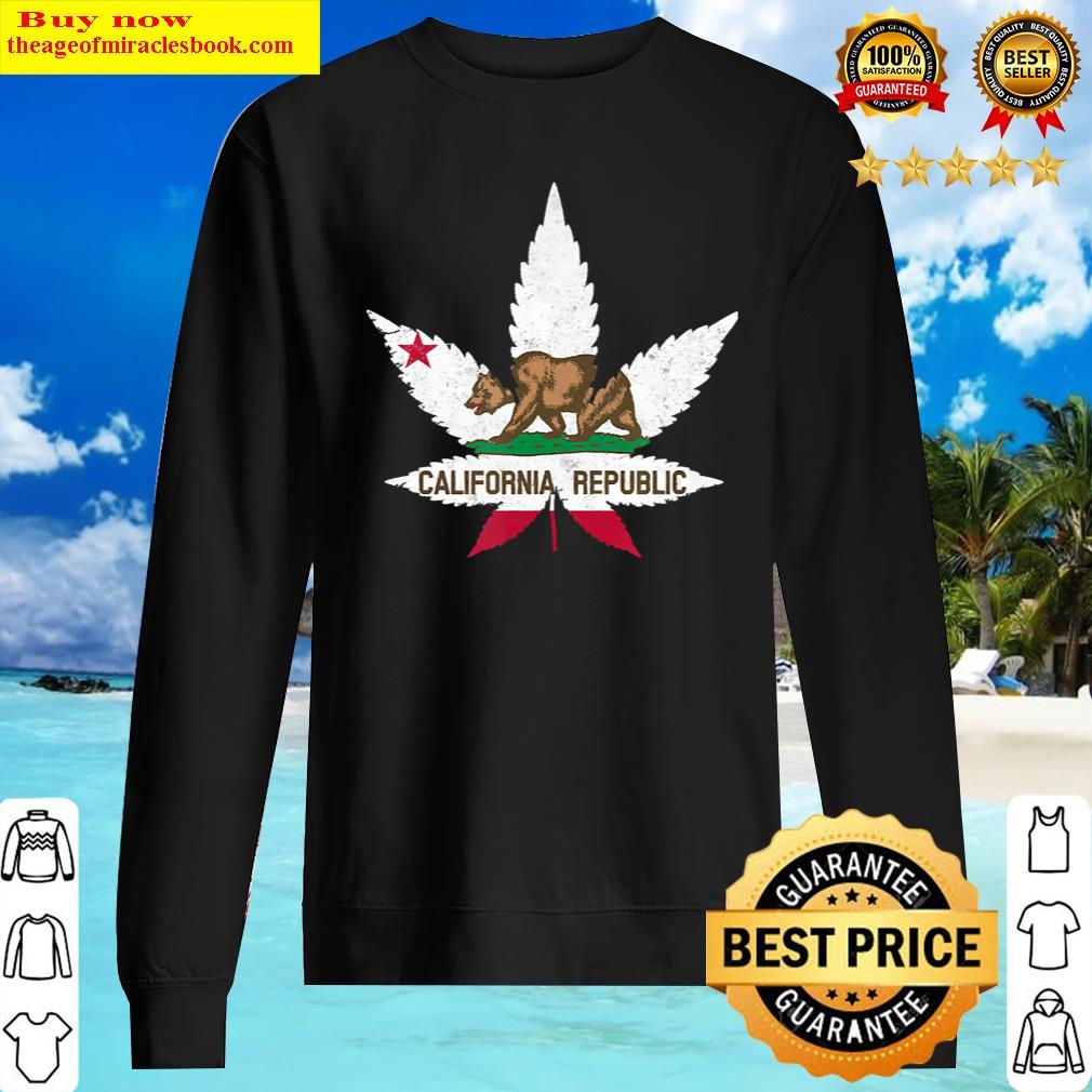 california flag marijuana leafweed tee sweater