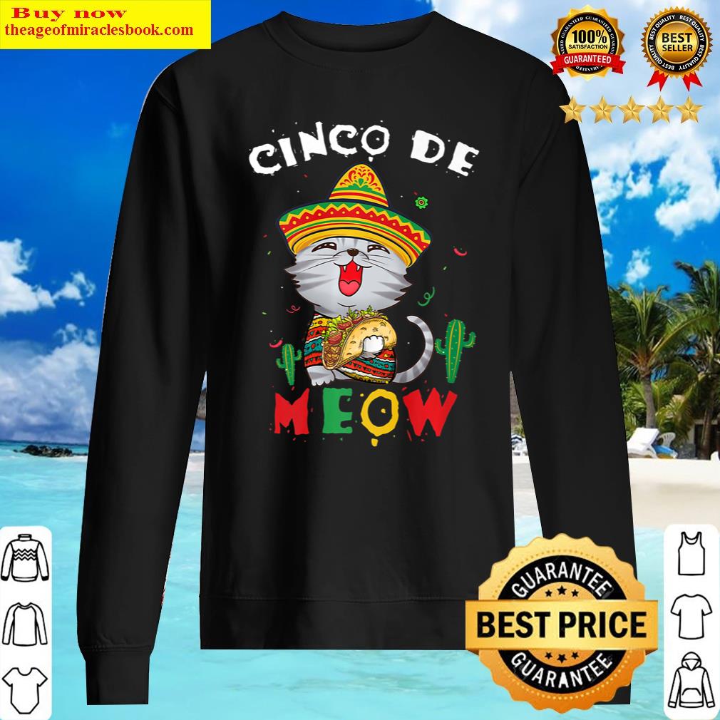 cinco de meow with smilling cat taco cinco de mayo sombrero sweater