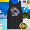 cool skull awesome pixelated skull with flowers tank top