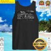 downtown los angeles skyline with the hollywood sign in the background black and white t s tank top