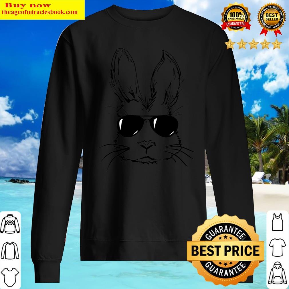 easter day bunny face with sunglassemen boykideaster sweater