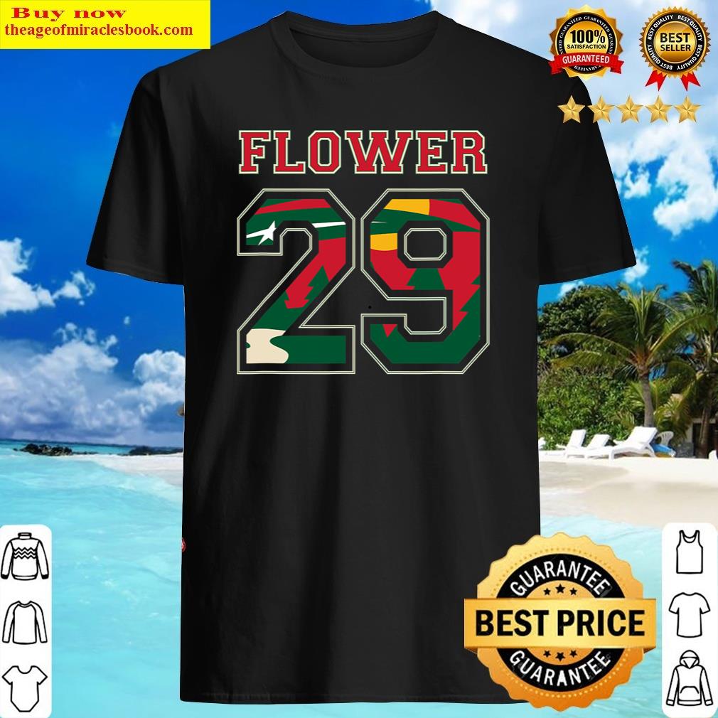 Flower 29 Wild Goalie Fleury Minnesota Pro Ice Hockey Design Shirt
