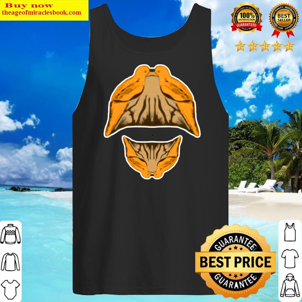 Funny Head Cat Illusion, And Two Birds Great Optical Illusion Shirt Tank Top