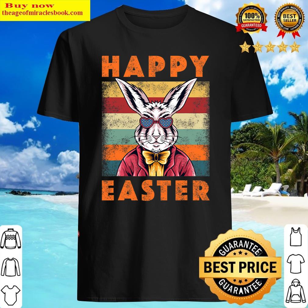 Happy Easter Bunny Retro Rabbit Kids Design Clothes Outfit Shirt