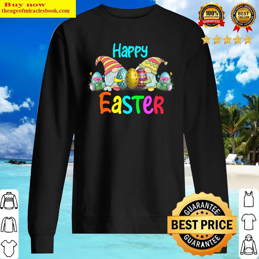 Happy Easter Day 2022 Shirt Bunny Gnome Hug Easter Eggs Gift Shirt Sweater