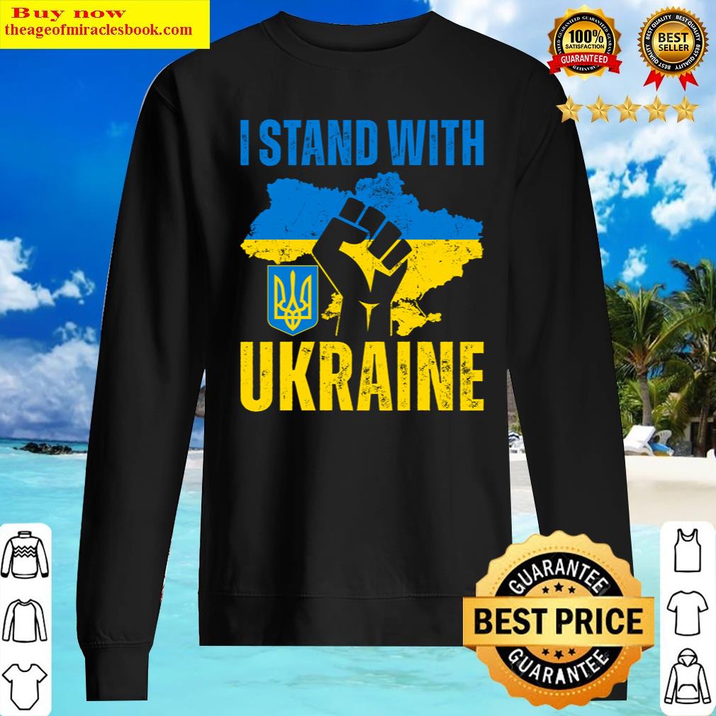 I Stand With Ukraine Coat Of Arms Of Ukraine Ukrainian Trident Shirt Sweater