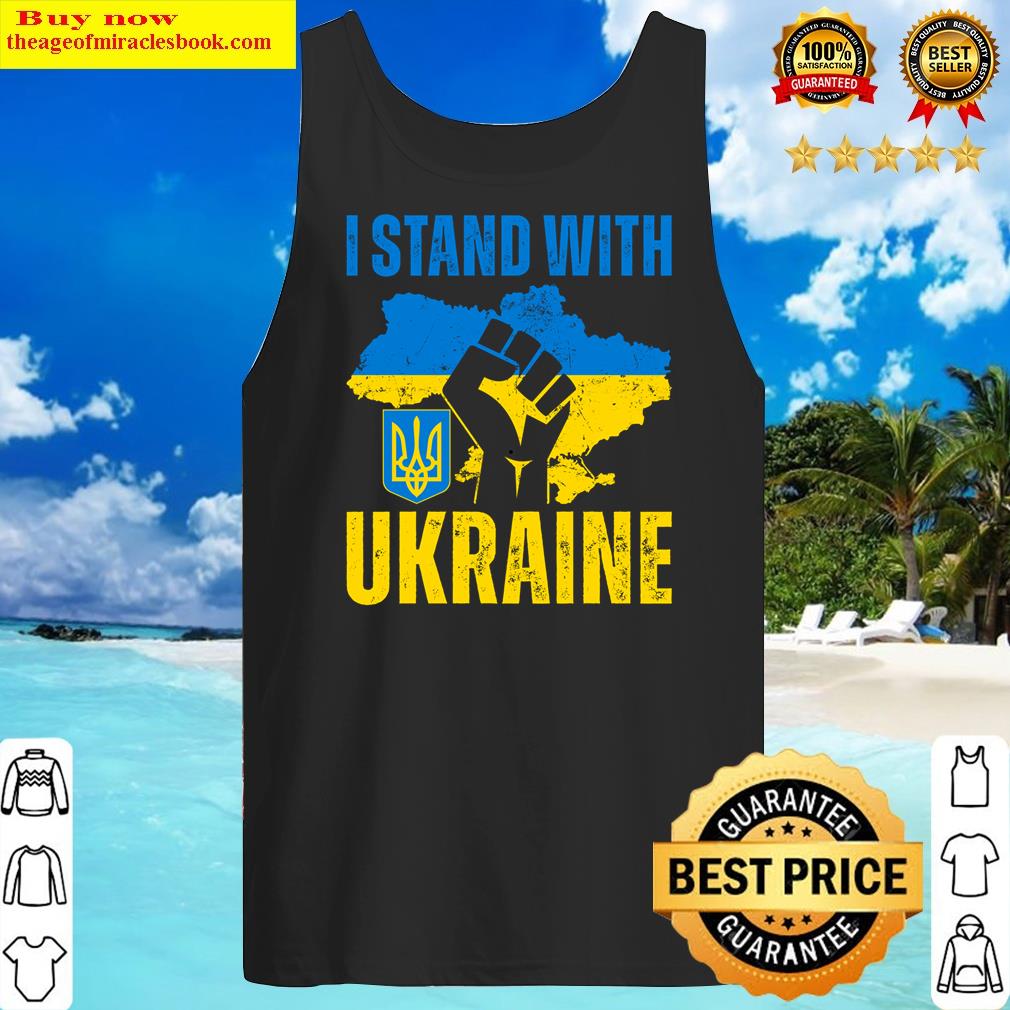 I Stand With Ukraine Coat Of Arms Of Ukraine Ukrainian Trident Shirt Tank Top