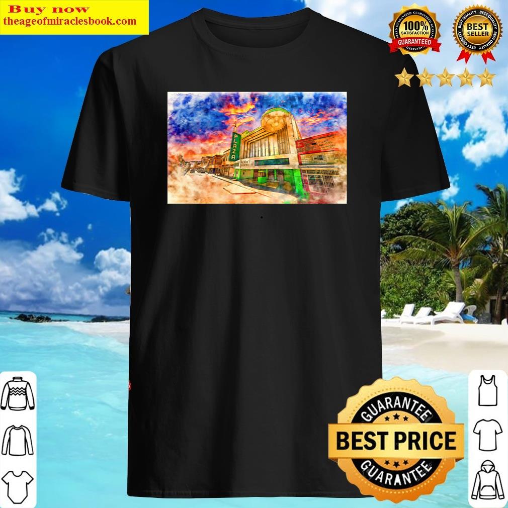 Plaza Theater In Laredo At Sunset – Pen And Watercolor Shirt