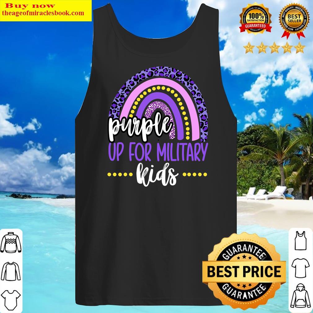 purple up for military kids rainbow military child month tank top