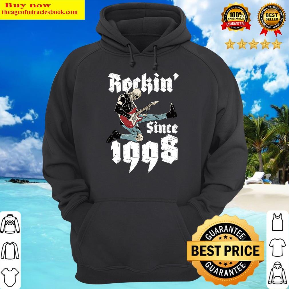 rockin since 1998 24 year old skull rock hoodie
