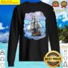 ship sailing in ocean under blue moon illustration drawing freestyle watercolor art sweater