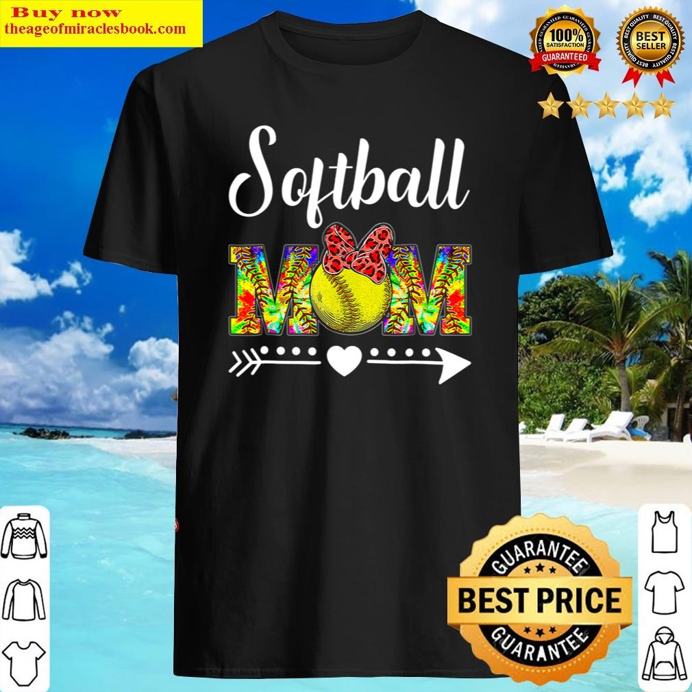 Softball Mom Leopard Print Bleached Distressed Trendy Mother Shirt Shirt