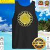 sunny yellow flower hello graphic on back tank top