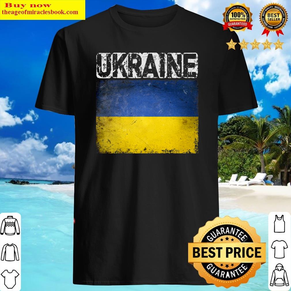 Vintage Ukraine Ukrainian Flag Pride Gift Shirt