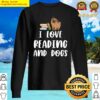 womens funny i love reading and dogs cute pug bookworm book lover sweater