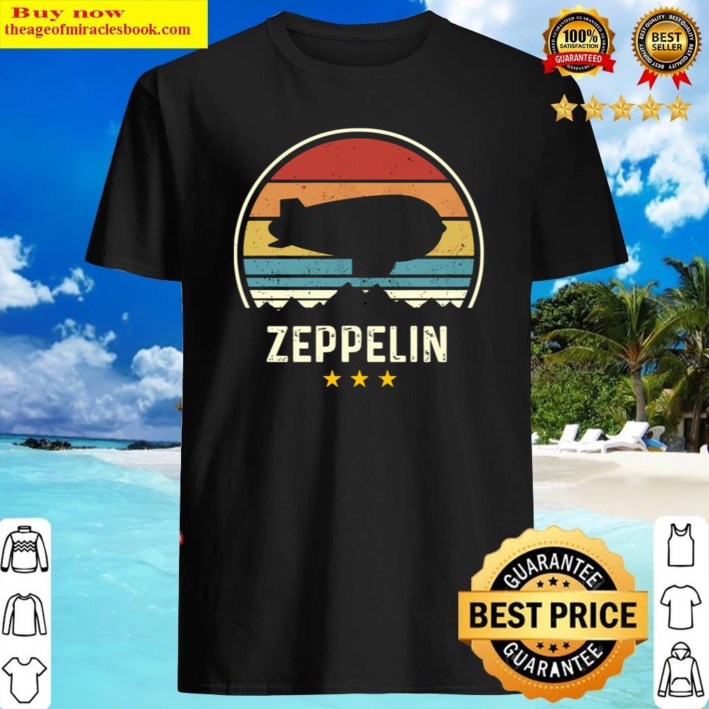 Zeppelin Retro Vintage Sunset 70s 80s Distressed Dirigible Shirt
