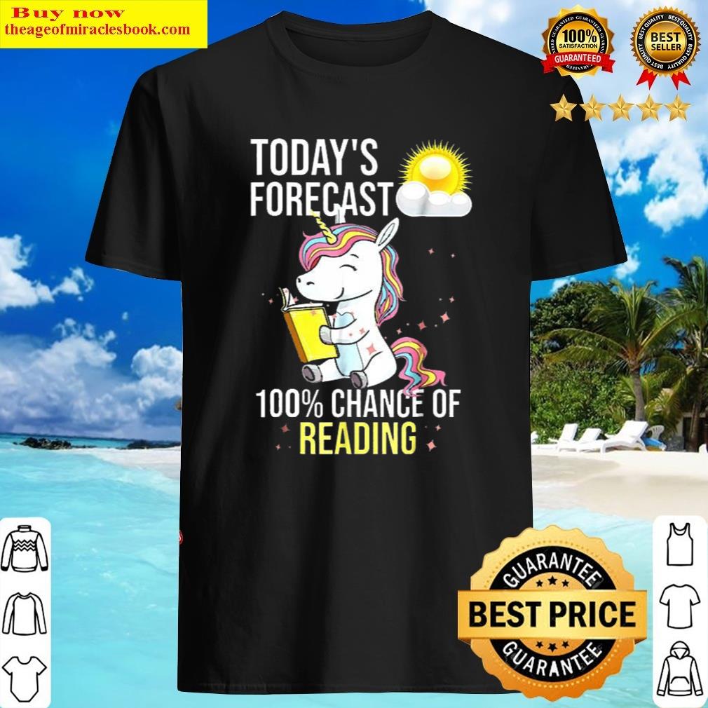 100 Chance Of Reading Funny Book Lover Unicorn Dino Lover Gift Gift For Bookworms Shirt Shirt