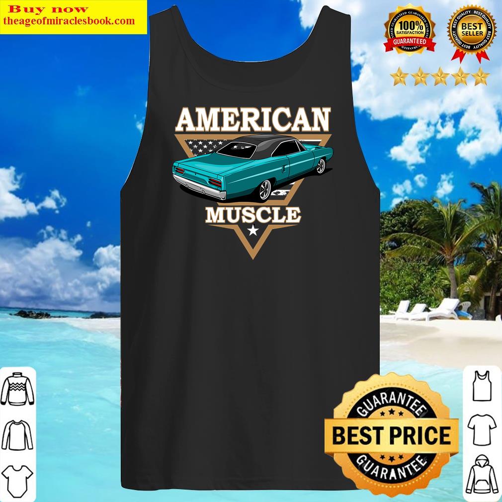 American Flag Vintage Muscle Car, Hot Rod And Muscle Car Shirt Tank Top